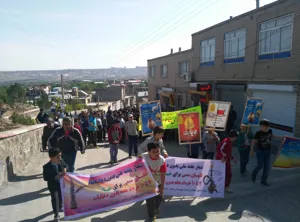 برنامه پیاده روی در روستای دیزج امیر مدار شهرستان اسکو