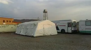 استقرار بیمارستان صحرائی  مرکز مدیریت حوادث و فوریتهای پزشکی استان آذربایجان شرقی  در شهرستان  قطور
