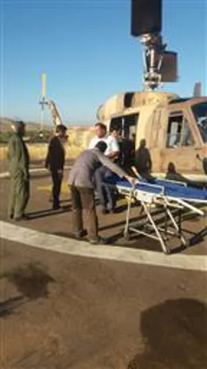 پرواز بالگرد اورژانس برفراز شهرستان جلفا