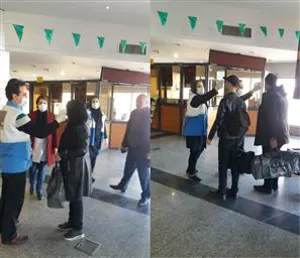 کارشناسان بهداشت مرکز بهداشت شهرستان جلفا در خط مقدم مراقبت و غربالگری مسافرین ورودی از مرزهای بین المللی