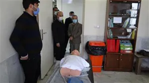 بازدید دکتر صومی ریاست محترم دانشگاه علوم پزشکی تبریزو هیات همراه از مراحل برگزاری مصاحبه ، معاینه و امتحان آمادگی جسمانی داوطلبان پذیرفته شده در آزمون کارشناسی فوریت های پزشکی پیش بیمارستانی شمال غرب کشوربا همراهی مدیر شبکه بهداشت و درمان شهرستان مرند