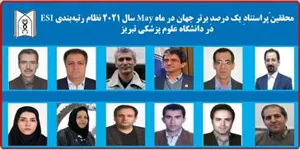 فهرست پژوهشگران و محققین  پراستنادِ دانشگاه علوم پزشکی تبریز براساس نظام رتبه بندی ESI اعلام شد