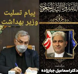 پیام تسلیت وزیر بهداشت در پی درگذشت دکتر جبارزاده
