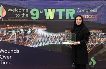 دریافت جایزه دانشمند جوان کنگره بین المللی زخم و ترمیم بافت توسط عضو هیأت علمی دانشگاه علوم پزشکی تبریز