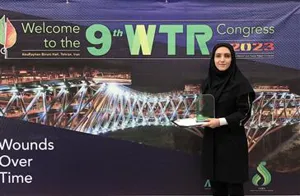 دریافت جایزه دانشمند جوان کنگره بین المللی زخم و ترمیم بافت توسط عضو هیأت علمی دانشگاه علوم پزشکی تبریز