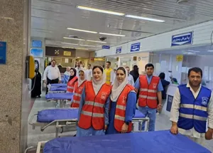 برگزاری مانور میدانی آتش نشانی و افزایش تخت در مواقع بحرانی در مرکز آموزشی، درمانی و تحقیقاتی امام رضا(ع) تبریز