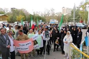 برگزاری تجمع اعتراضی برای حمایت از مردم مظلوم فلسطین در مرکز آموزشی و درمانی رازی تبریز