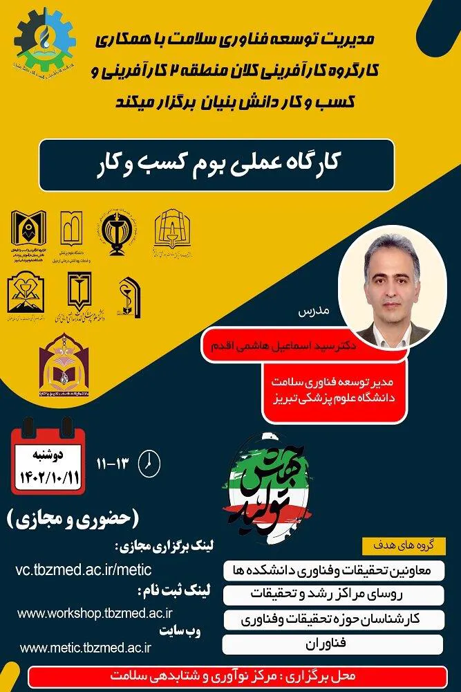 اطلاعیه/ برگزاری کارگاه عملی بوم کسب و کار