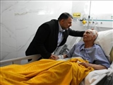 گزارش تصویری عیادت رئیس دانشگاه علوم پزشکی تبریز از خیر بزرگوار حاج کریم مردانی آذر