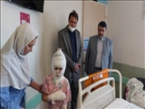 عیادت رئیس دانشگاه علوم پزشکی تبریز از مصدومین حادثه انفجار گاز در مسجدی در تبریز
