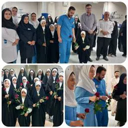 تبریک  گروه سرود بنات‌الرضا پایگاه نساء السادات به مناسبت سالروز ولادت حضرت زینب (س) و روز پرستار،با حضور در بخش کودکان و اورژانس بیمارستان امام خمینی (ره) شهرستان عجب شیر